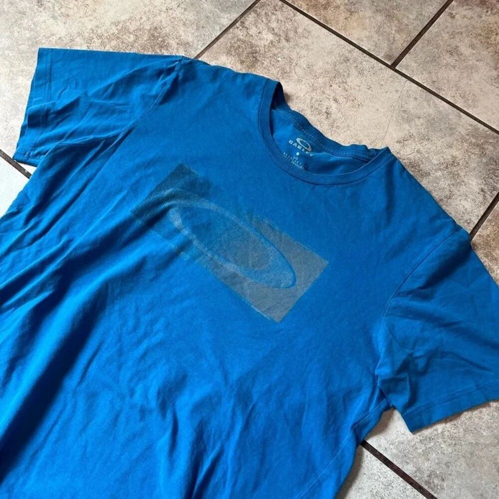Oakley Ellipse Oval Logo Graphic T Shirt Blue Mens Size Large Regular Fit